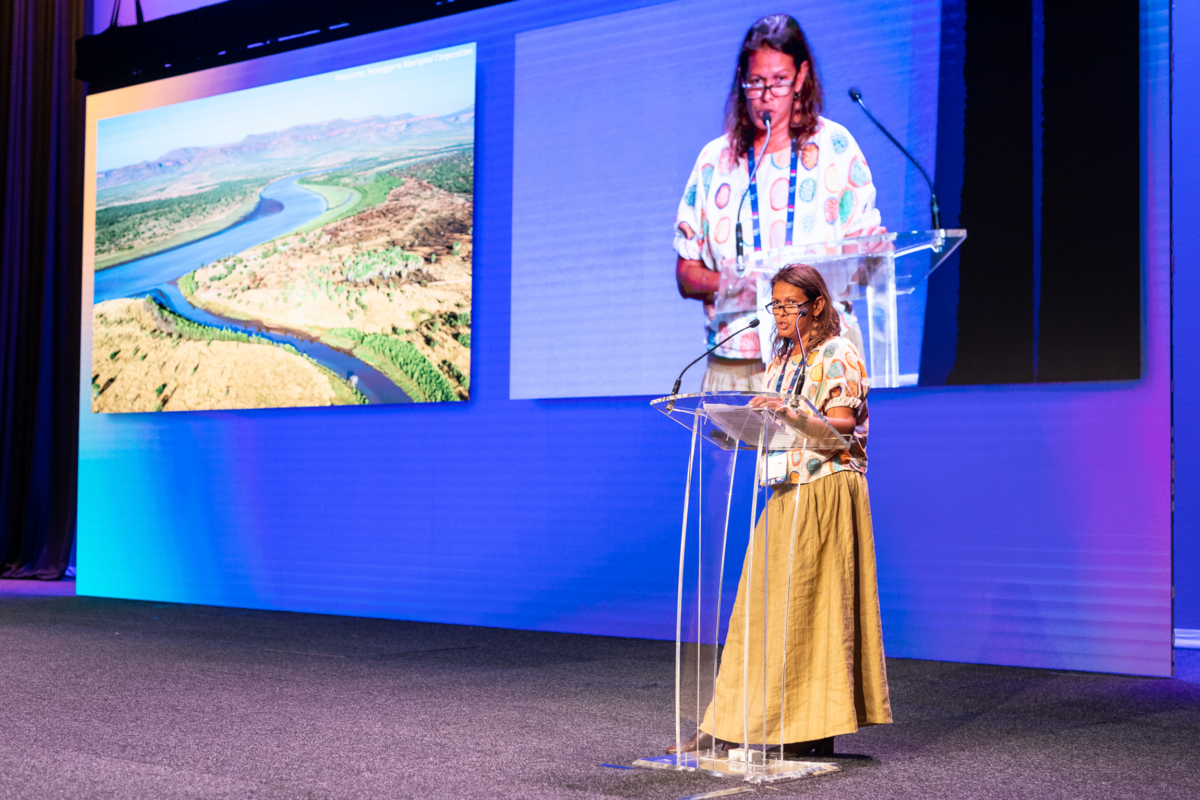 Cissy Gore, Co-Chair, Indigenous Carbon Industry Network, presenting at CMI’s AER Summit